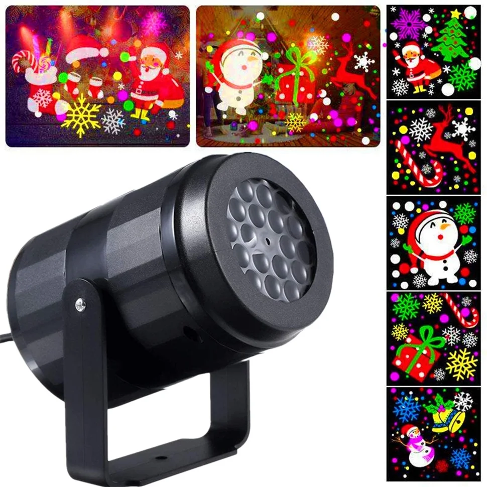 Рождественская прожекторная лампа 20 узоров Рождественский светодиодный
