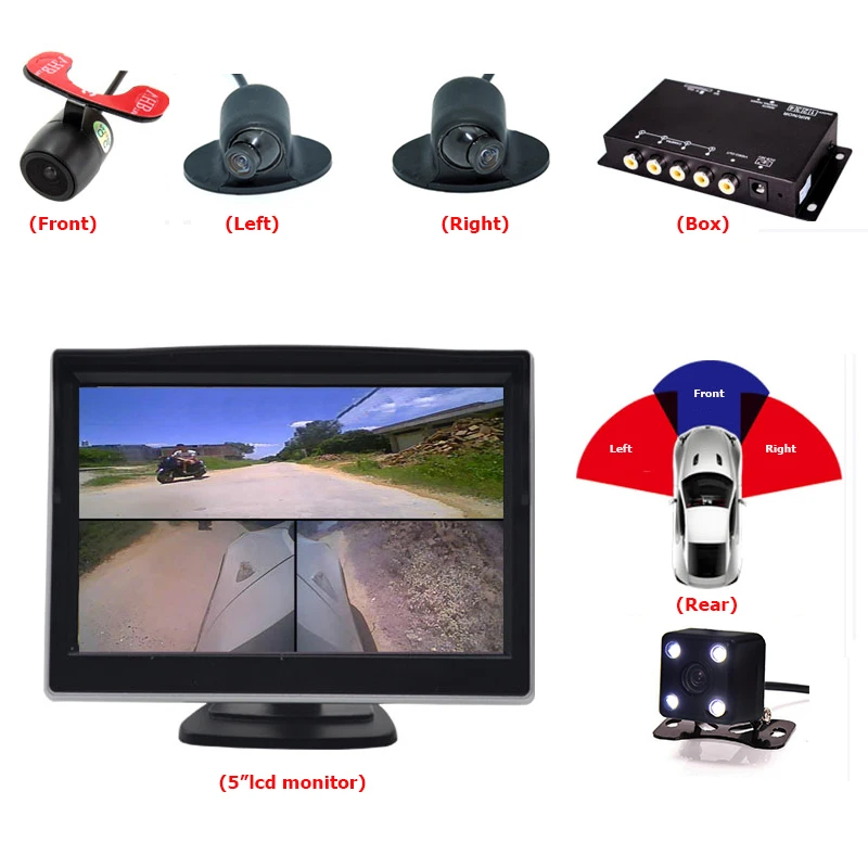 Автомобиль 4 Way Композитный RCA AV аудио видео разветвитель распределения Поддержка