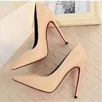 plus size 34 44 hot women shoes pointed toe pumps patent leather dress high heels boat shoes wedding shoes zapatos mujer