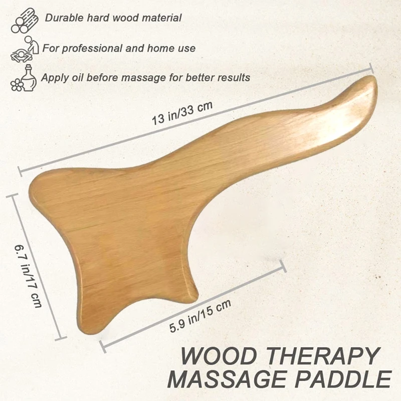 Деревянный лимфатический дренаж массажное весло ручной антицеллюлитный