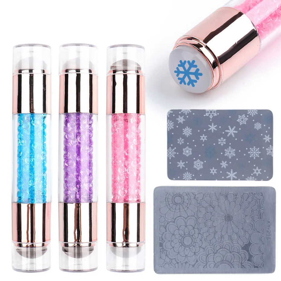 

Double-headed Silicone Nail Transfer Pen Template Seal Transfer Pen 4-color Style Nail Tool Acrylic Color Diamond Nail Tool