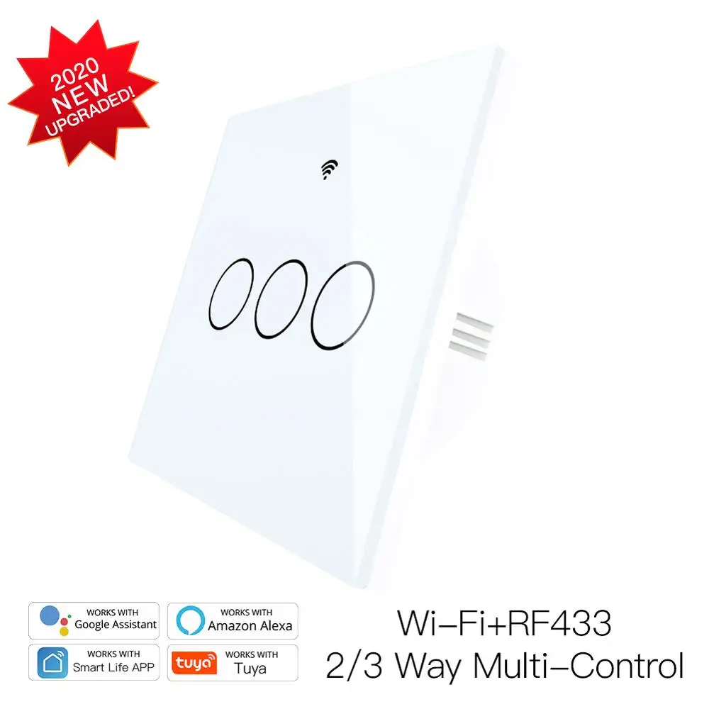 

Wi-Fi, умный светильник стекло Панель сенсорный выключатель светильник переключатели 220V 1/2/3 Gang умный переключатель дистанционного Управлени...