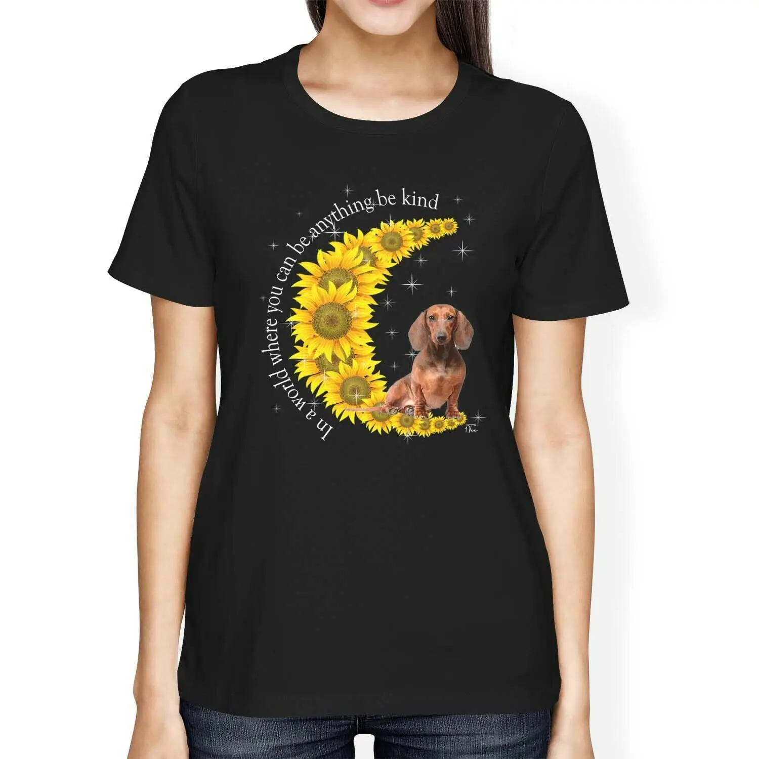 

Womens Loose Fit In A World Where You Can Be Anything Be Kind Floral Moon