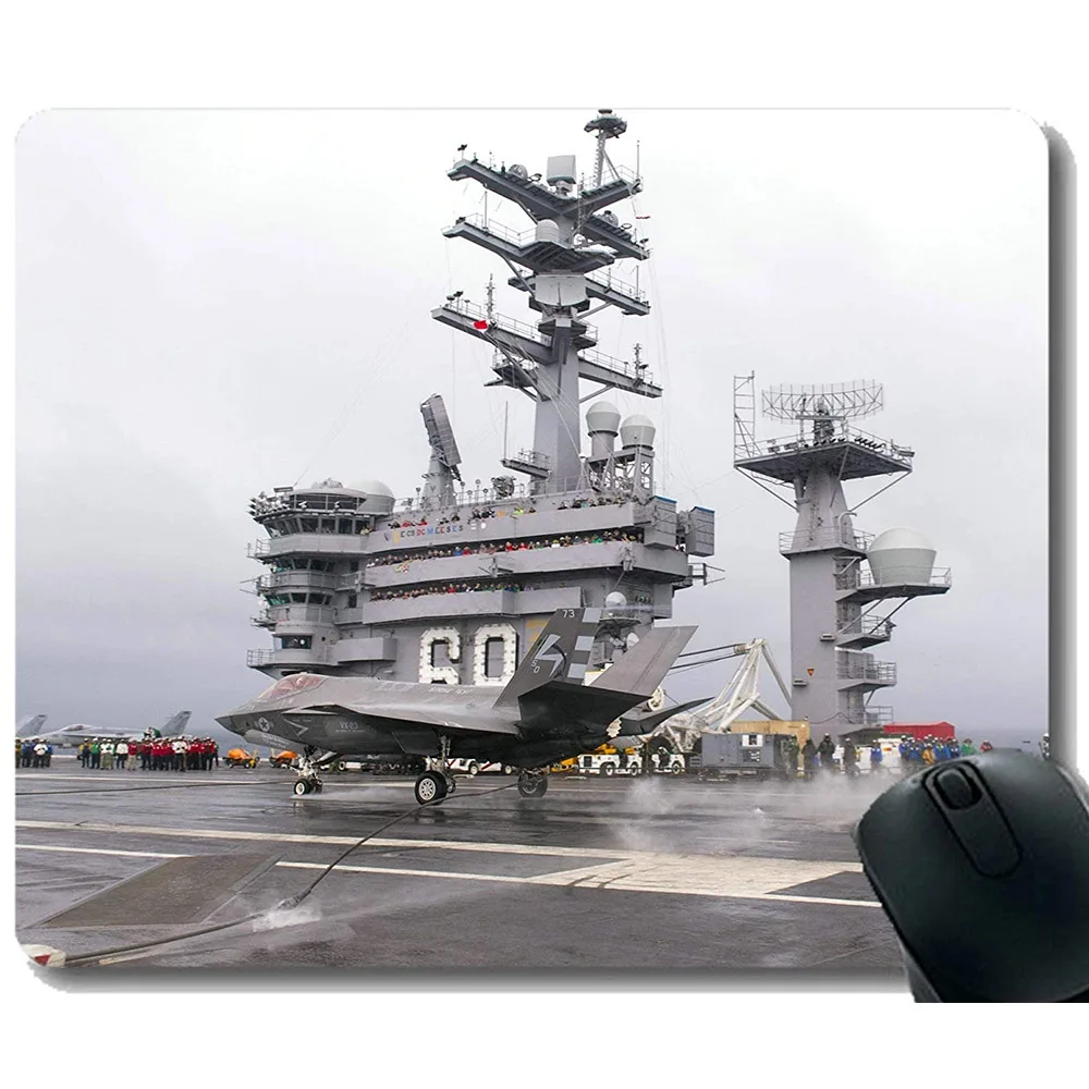 Коврик для мыши со сшитый край USS Dwight D. Eisenhower Нескользящий Резиновый коврик