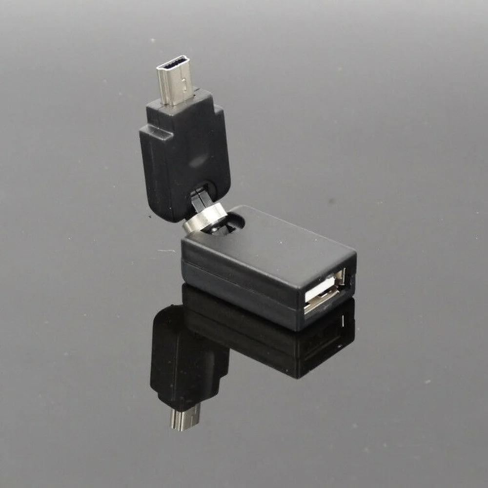 

Mini USB 2.0 Male to USB Female Converter 360 Degree Rotation Connector Adapter