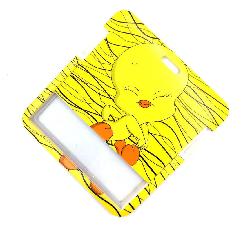Забавный желтый ремешок с милой уткой аниме держатель для бейджа ID Card Мобильный