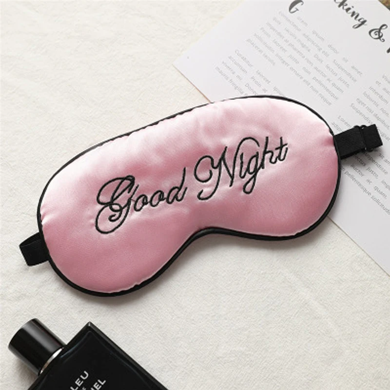 Silk Eye Cover To Sleeping Mask With Letters Elegant Antifaz Para Dormir Soft Relax Eyemask Health Blindfold For Women Men | Красота и