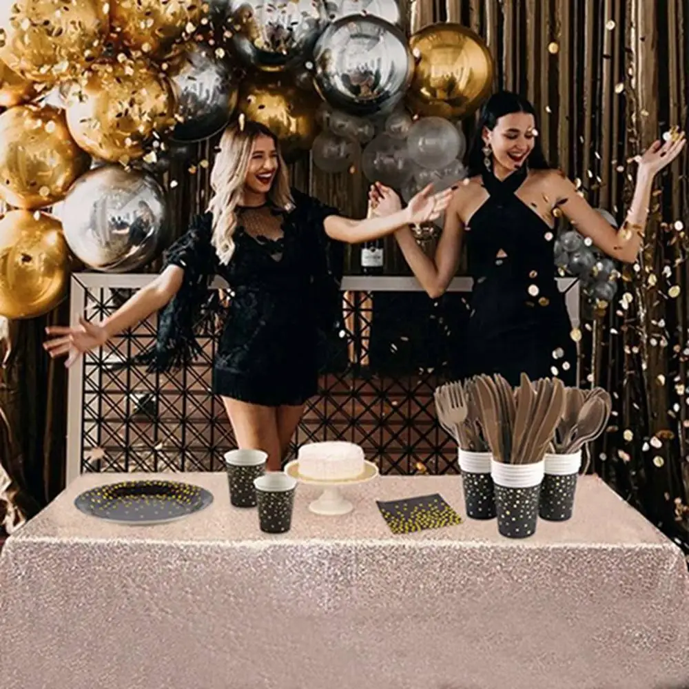 

Suit 8 People High Quality Stamping Disposable Tableware Set Plate/Napkin Adult Happy Birthday Party Decor Kids Wedding Birthday