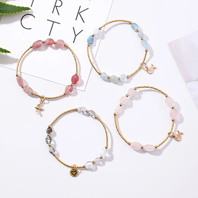 Корейский простой милый несимметричный браслет с подвеской в виде сердца птицы