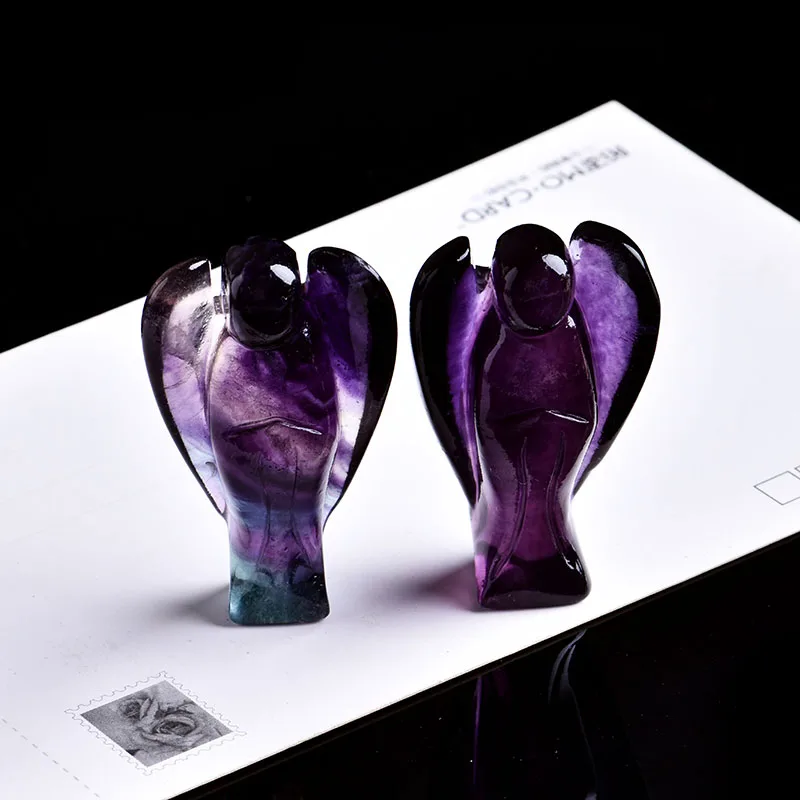 1 шт. натуральный кристалл минеральное украшение флюорит ангел хранитель