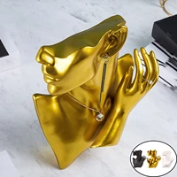resin jewelry mannequin bust display for necklace earring women girls gold