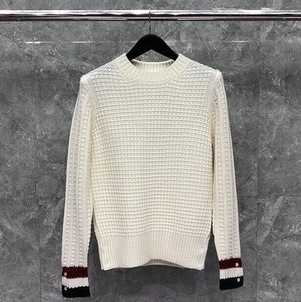 

2021 TB модные брендовые свитера для мужчин и женщин свободные пуловеры с круглым вырезом одежда Полосатая Шерсть Хлопок Толстое Зимнее повсе...