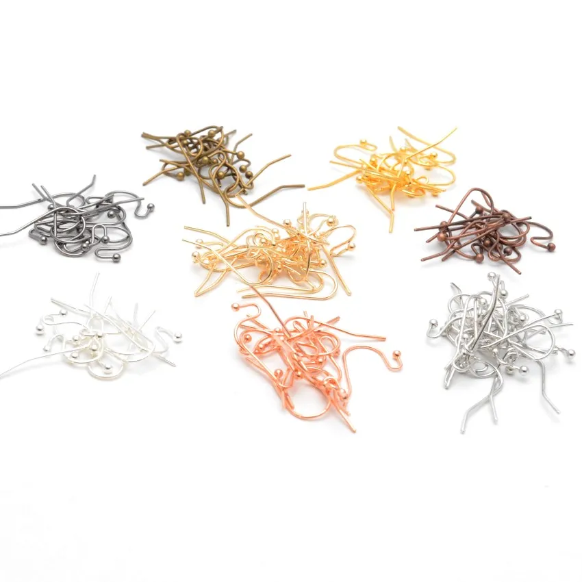 

150pcs/lot 12*23mm Ball Pins Earrings Clasps Hooks DIY Earring Jewelry Making Accessories Copper Hook Earwire Jewelry