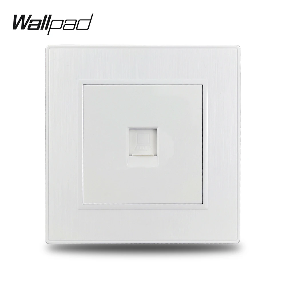 

Wallpad S6 White Ethernet Internet Data RJ45 CAT6 Wiring Outlet Wall Socket Brushed PC Plastic