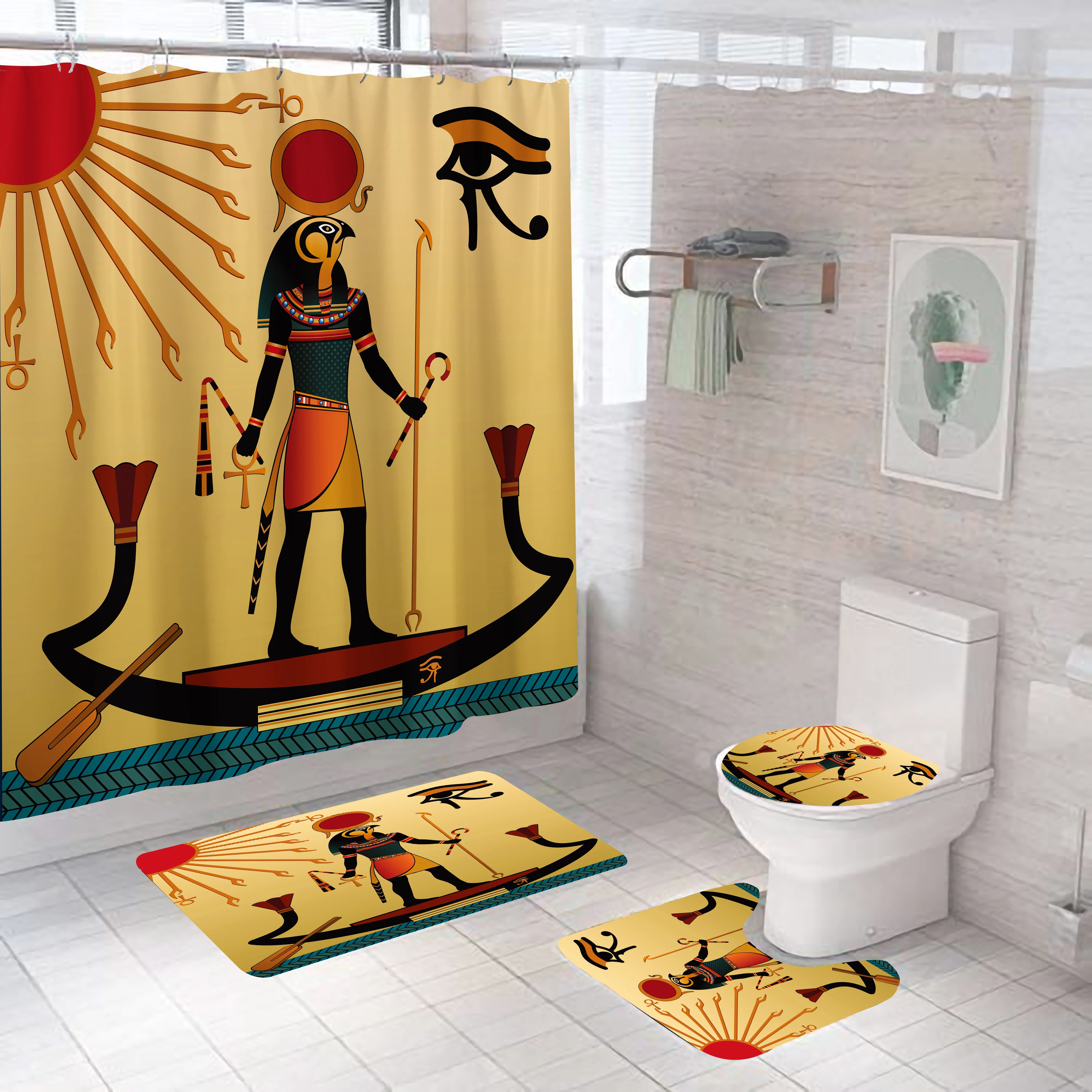 Занавеска для душа африканская девочка большой набор ковриков с ковровым