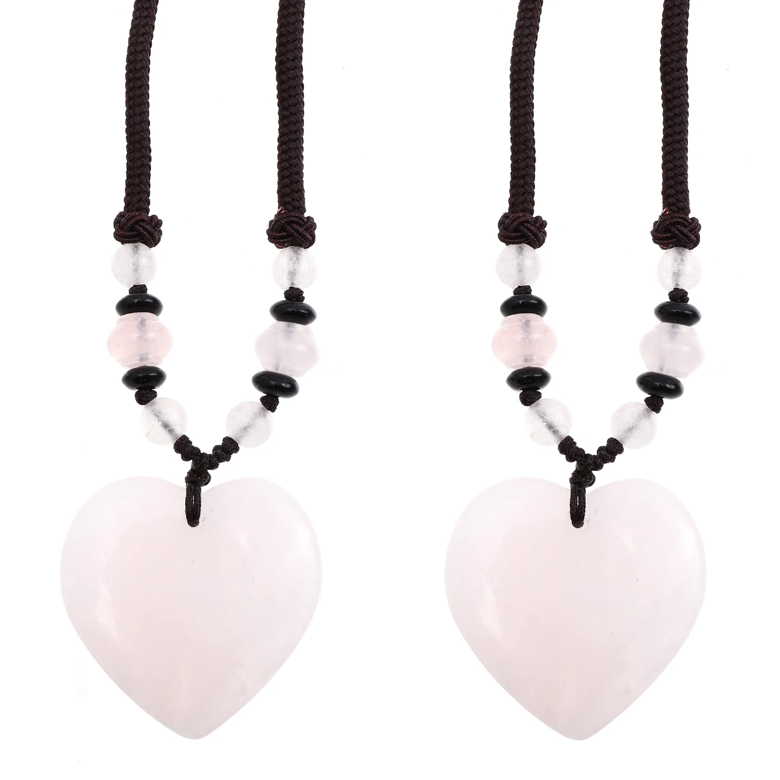 

2pcs Winter Sweater Choker Natural Stone Dangle Neck Pendant Sweater Necklace