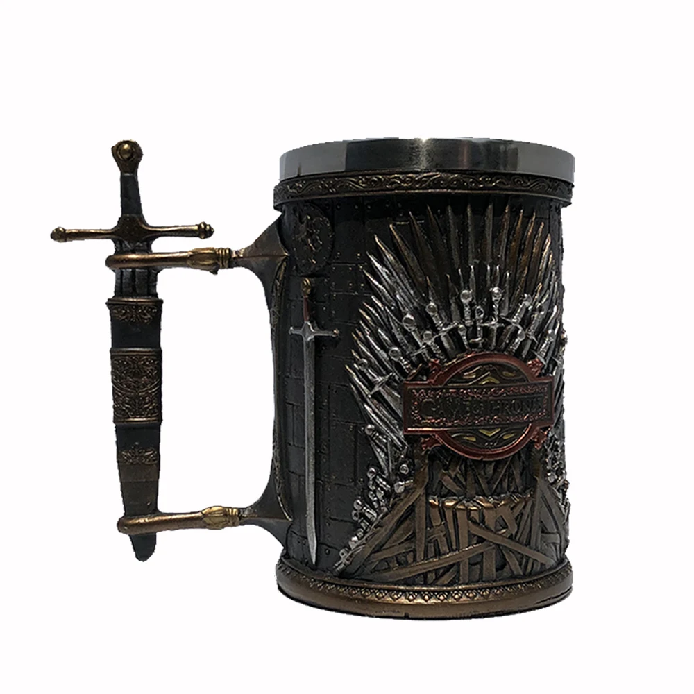 3D меч из нержавеющей стали смолы чашки семь царств средневековая пивная