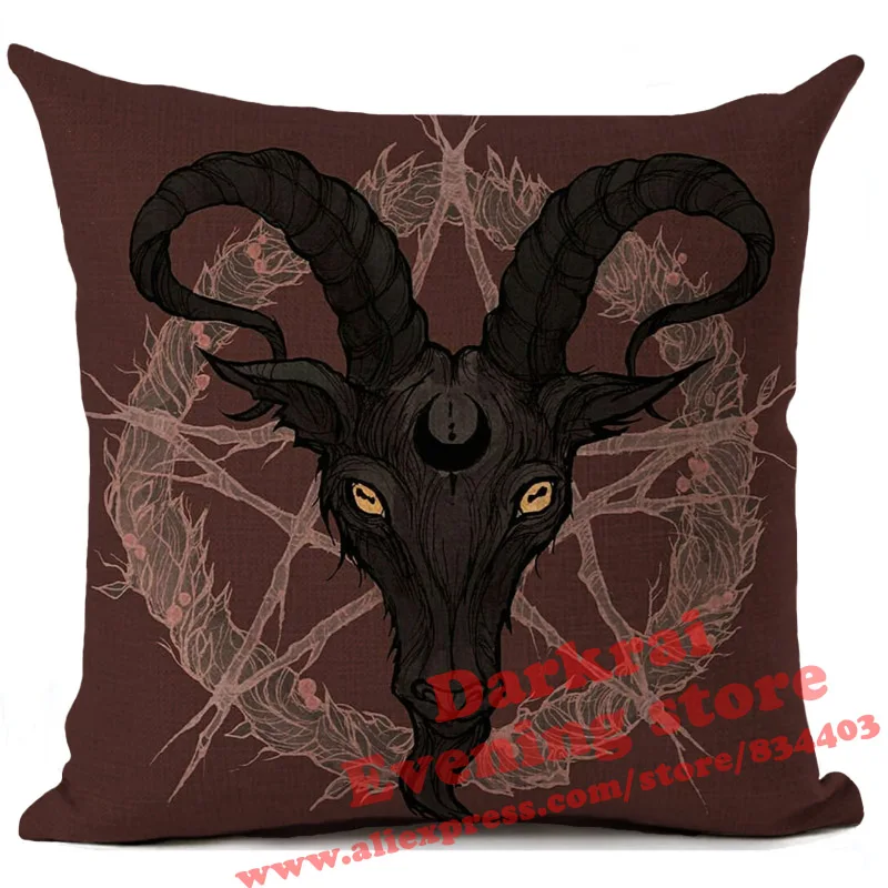 Наволочка дьявола козы сатаны ужасный узор диванная подушка декоративная