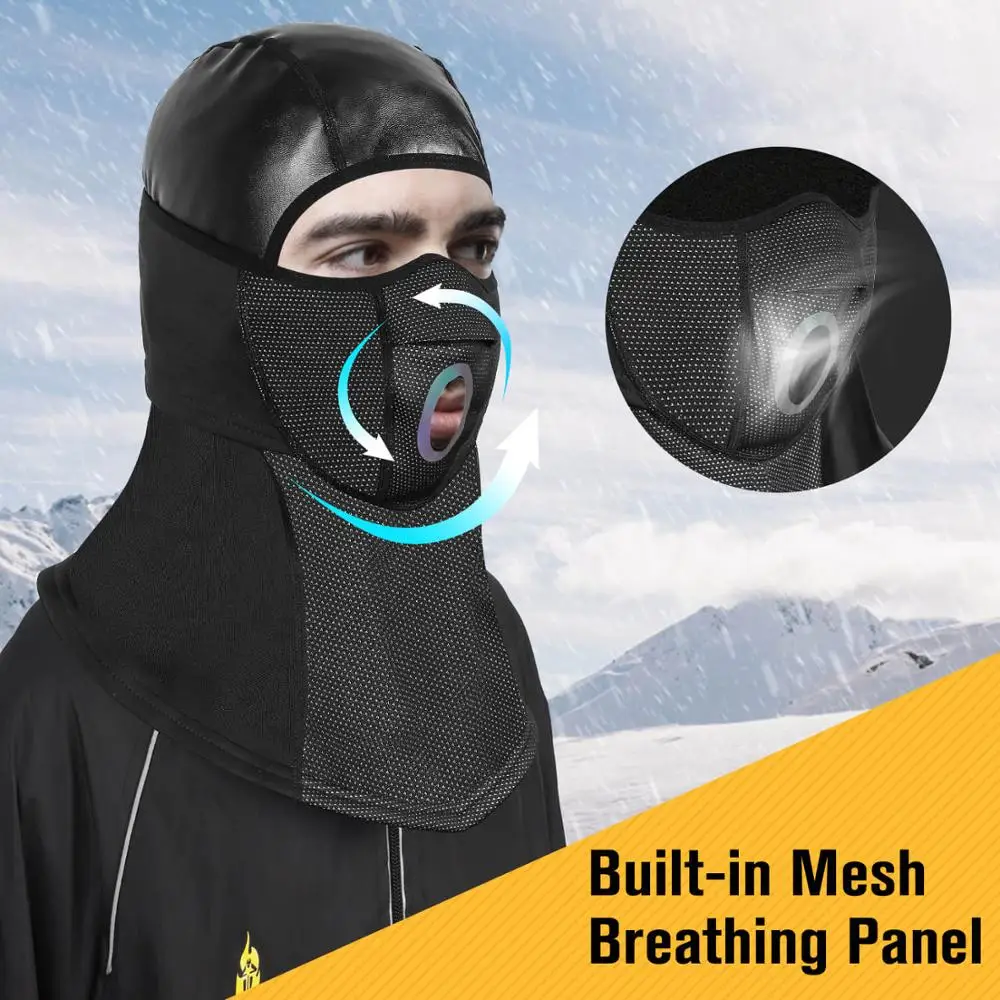 Зимняя флисовая шапка для велоспорта теплая водонепроницаемая маска лица