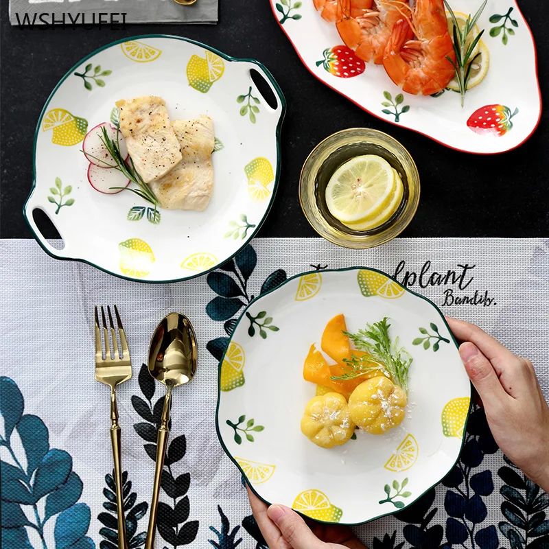 Креативная окрашенная клубника лимонная подставка для кухни небольшой свежий