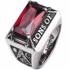 Классическое модное мужское высококачественное металлическое кольцо красное кольцо масонское кольцо