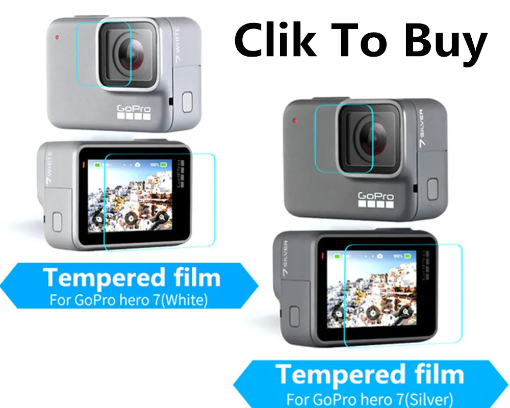 Gopro аксессуары, закаленная пленка для Gopro Hero 7 6 5, черное закаленное стекло, защита экрана Go Pro Hero 7 6 5, Спортивная Экшн-камера