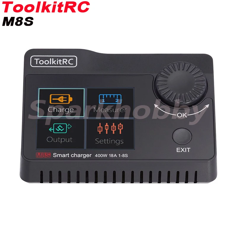 

Зарядное устройство ToolkitRC M8S, 400 Вт, 18A, 2,4 дюйма, полноцветный экран, 2-8S, литиевая ячейка высокой мощности, тестер сервопривода для РУ FPV дрона