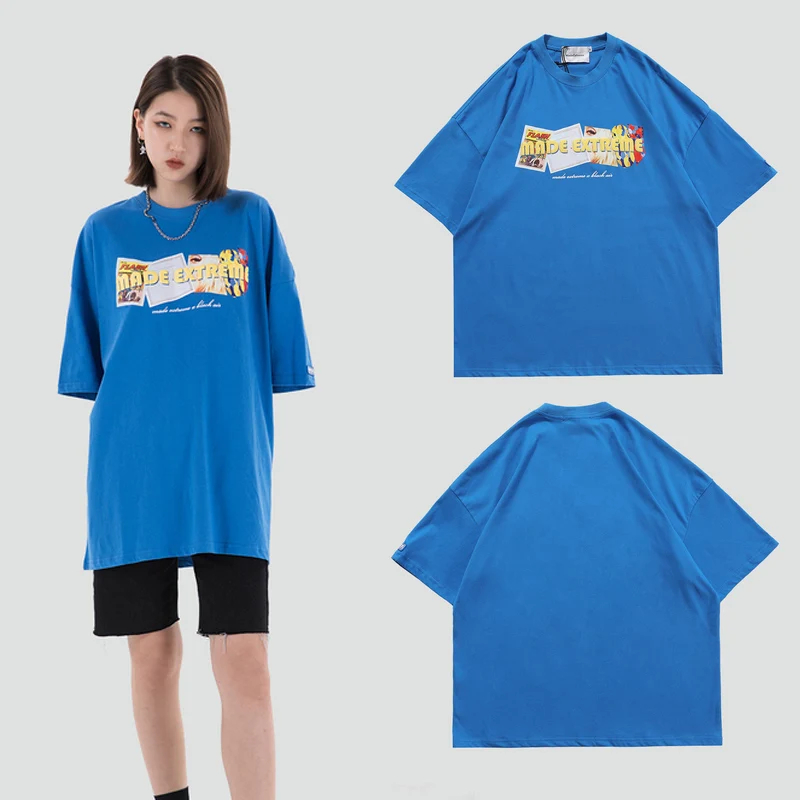 

Mens Letter Printed T Shirt Unisex Hiphop Casual Short Sleeve Tee Shirts 2021 Summer O-Neck oversize T shirts Cotton Tops Tee