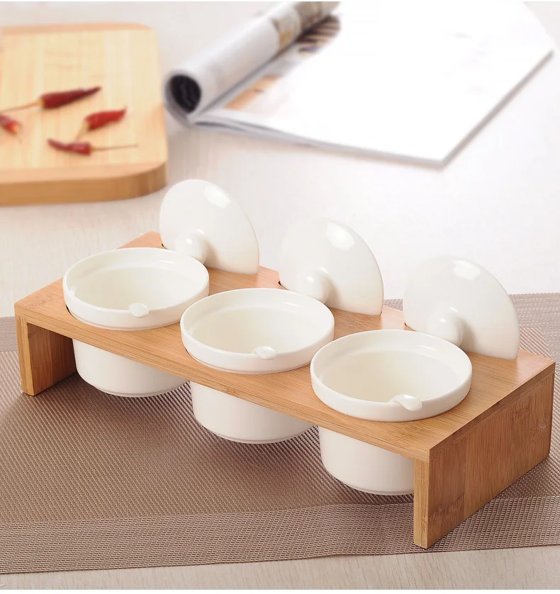 

Kitchen Organizer Spices Jar Set With Lid Suger Ceramic Spices Jar Rack Salt And Pepper Kruidenpotjes Kitchen Goods DH50SJ