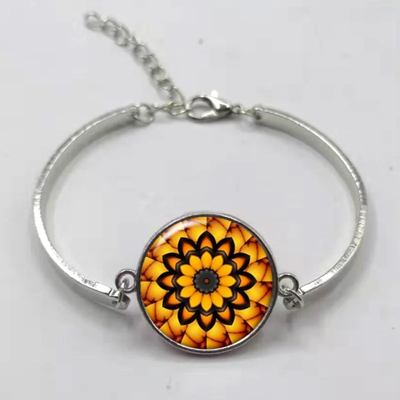 Индийская хна украшения для йоги Zen красочная мандала цветок браслет подарка