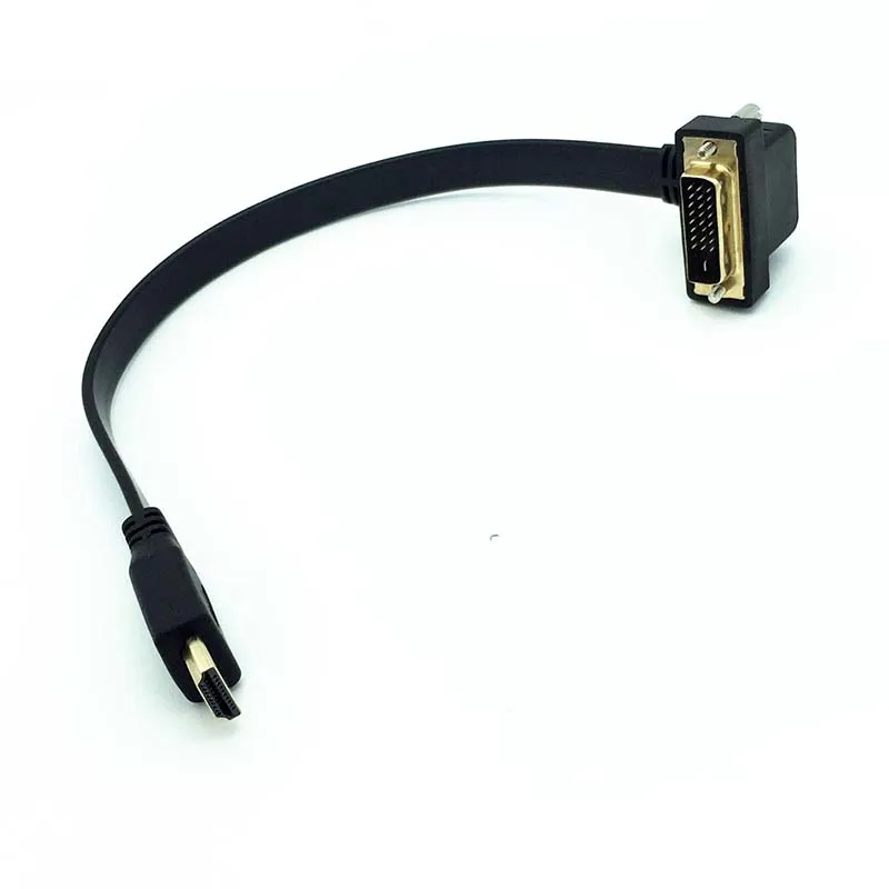 Плоский тонкий HDMI Male к DVI 24 + 1 90 градусов вниз угловой переходник преобразователь