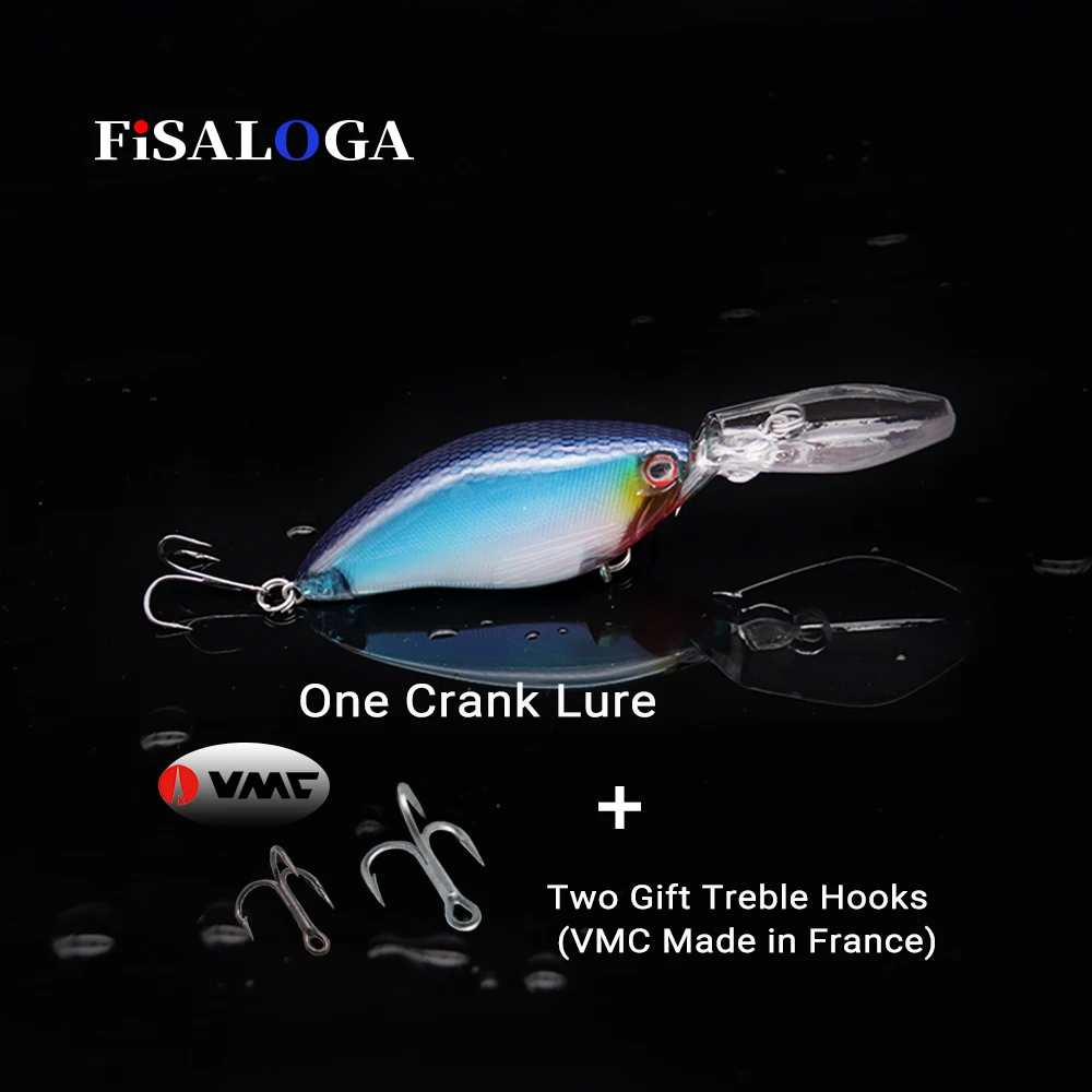 Рыболовные приманки FiSALOGA с крючками для глубокого погружения 110 мм 18 г | Спорт и
