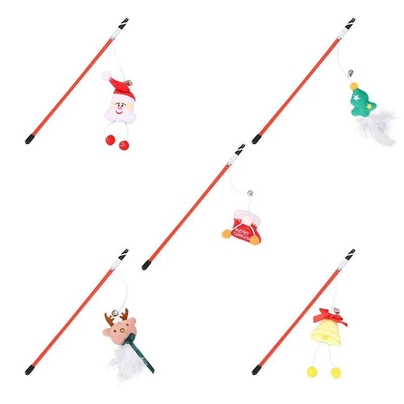 Рождество Дразнилка для кошки палочка игрушка с колокольчиком создать кота