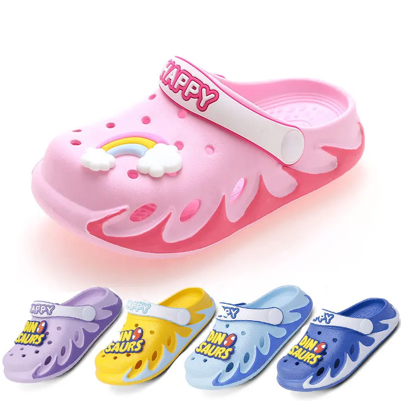 

Sabots De Jardin 2021 New Children's Cave Shoes Tow Jelly Slippers Eva Clogs Environmentally Friendly Garden Kids Holes