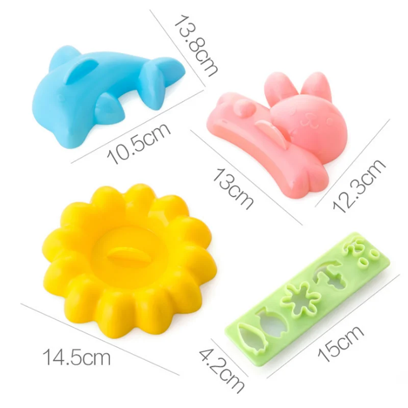 Форма для риса в виде дельфина 4 шт. кролик Мультяшные Детские аксессуары кухни