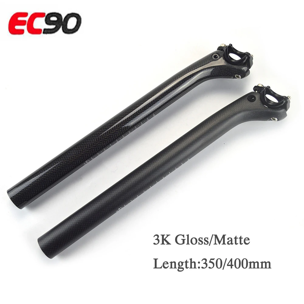

EC90 No Logo Full Carbon Fiber Bicycle Seat Post 3K Carbon Gloss/Matte Road Bike SeatPost 27.2/30.8/31.6mm*350/400mm Offset 25mm