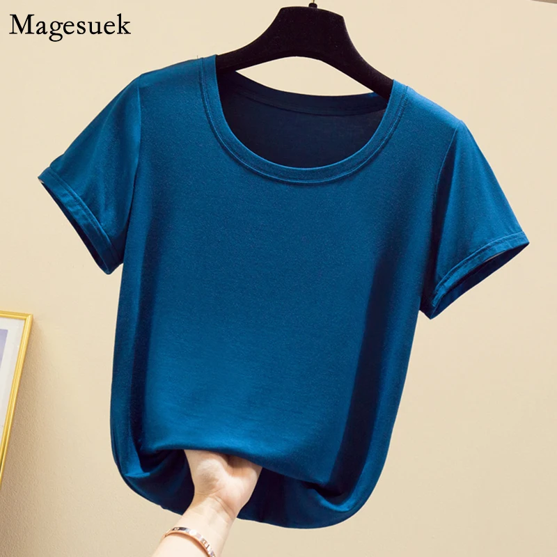 

Fashion Solid Plus Size S-5XL Summer T-shirt Women Casual Loose Women's Tshirts Tees O Neck Short Sleeve Shirt Tops Blusas 13461