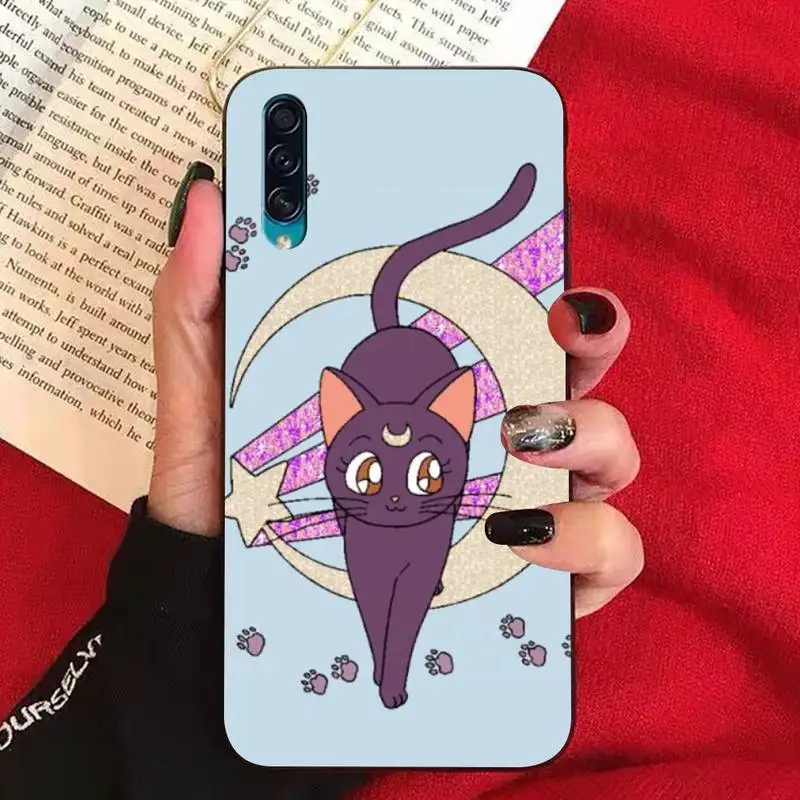 

Anime Japan Sailor Moon Cat Phone Case for Samsung A51 01 50 71 21S 70 31 40 30 10 20 S E 11 91 A7 A8 2018