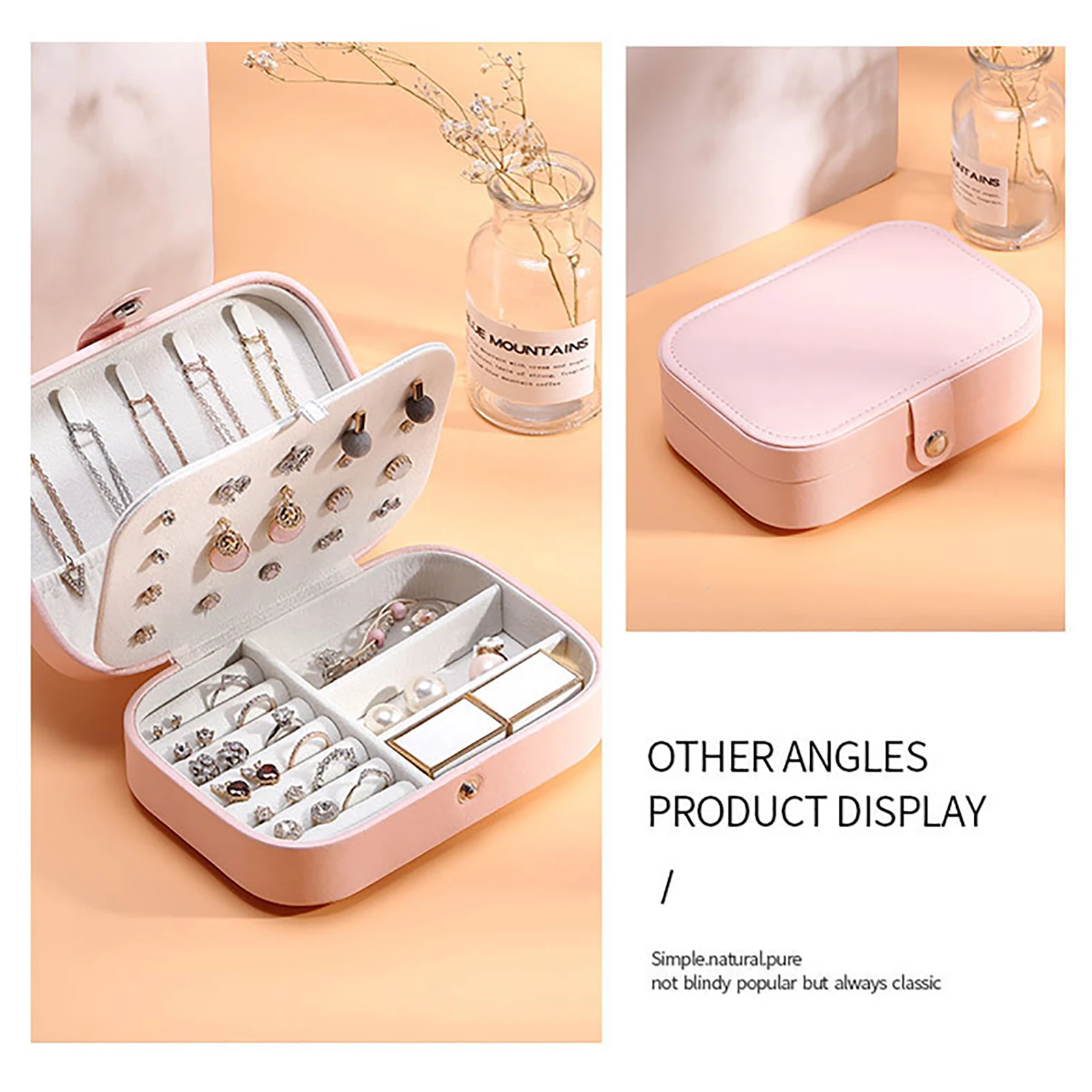 

Органайзер для ювелирных изделий Дисплей Органайзер портативного хранения коробка держатель для сережек Женский на молнии дисплей для юве...