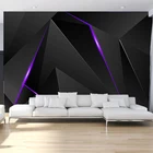 Фотообои современная мода Асимметричные технологии в форме черной линии фрески гостиной спальни абстрактный домашний Декор 3D наклейки