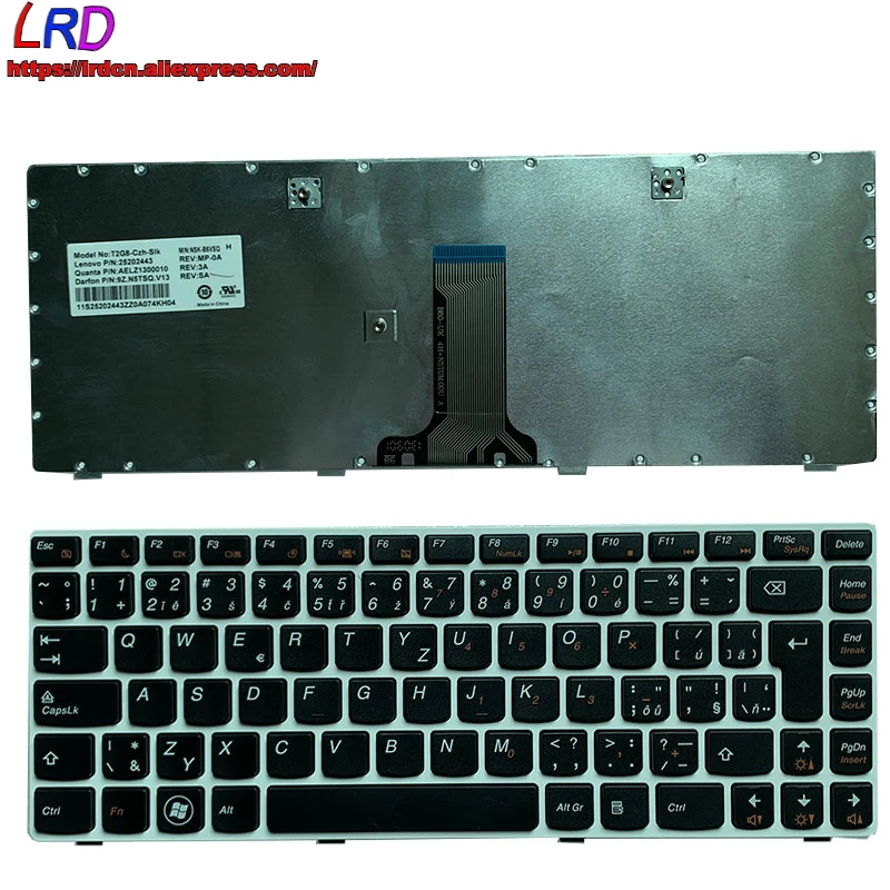 Чешская клавиатура CZ для ноутбука Lenovo G400 G410 G405 G480 G485 Z480 Z485 Z380 B480 B485 25202443 25202383