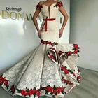 Женское кружевное платье-Русалка Sevintage, вечернее платье с цветочным принтом и открытыми плечами, бальное платье для выпускного вечера