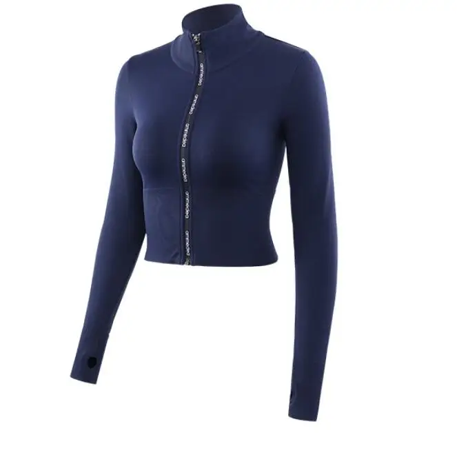 Облегающее спортивное пальто с воротником-стойкой короткий Стильный костюм для