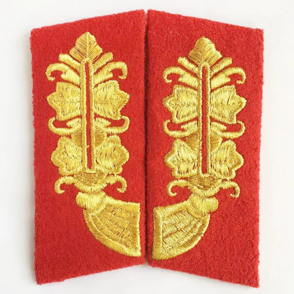 ВОВ немецкая маршала Василек вкладки для воротника/значок вышитые золотые