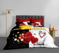 luxury love heart comfortable euro duvet cover set 220x240 pillowcase bedding sets queen doube king size