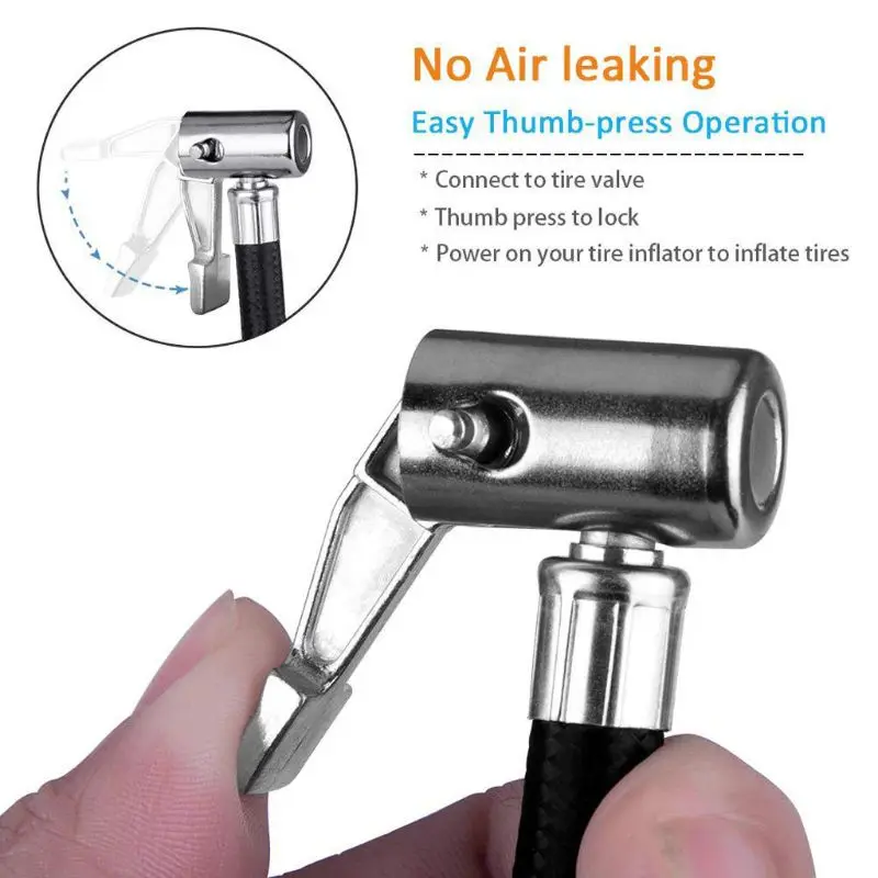 

40cm/100cm Inflatable Extension Tube Air Chuck Inflator Pump Valve Clip Clamp