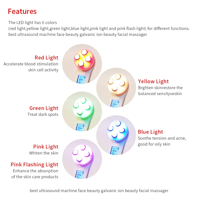 Аппарат для косметологии лица 5 в 1 радиочастотный светодиодный фотонный прибор