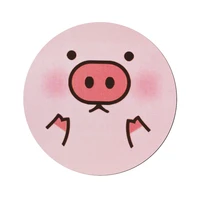 little pig mouse pad comic character printed mause pad cute round mice pad waterproof for desktop laptop notebook kids gift