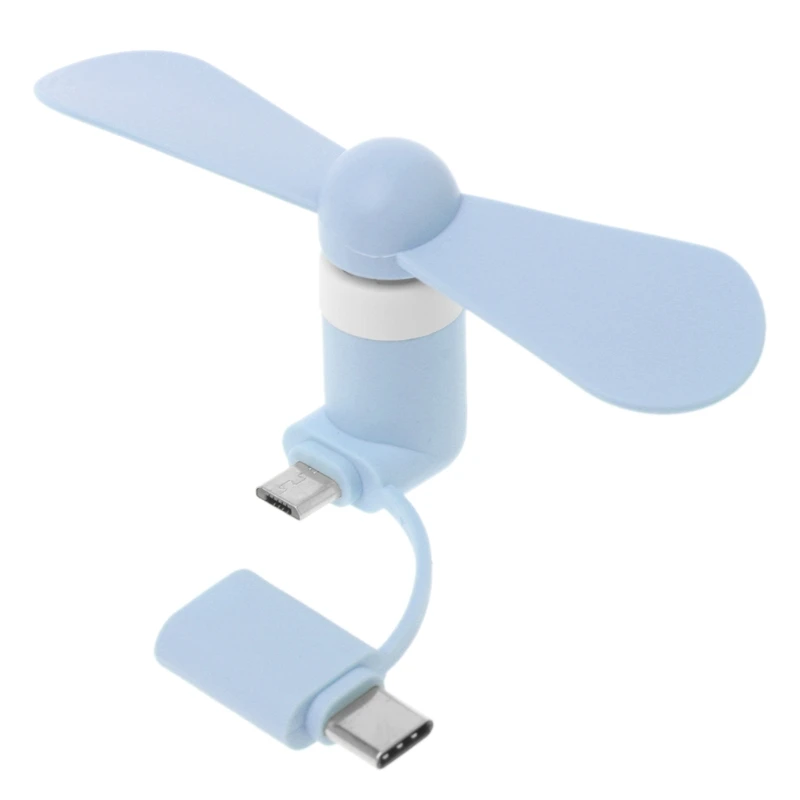 

2in1 Type C Micro USB Mini Fan Cooler for samsung HTC Cell Phone