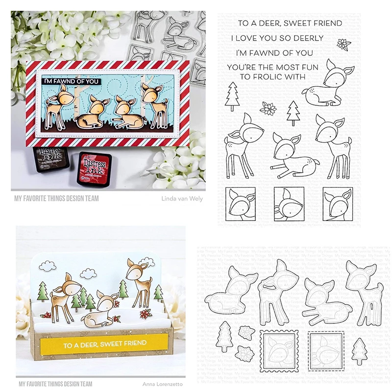 

2021 New Deer Dear Sweet Friend Metal Cutting Dies and Stamps Handmade Diy Embossed Gift Making Scrapbook Diary Craft Decoration